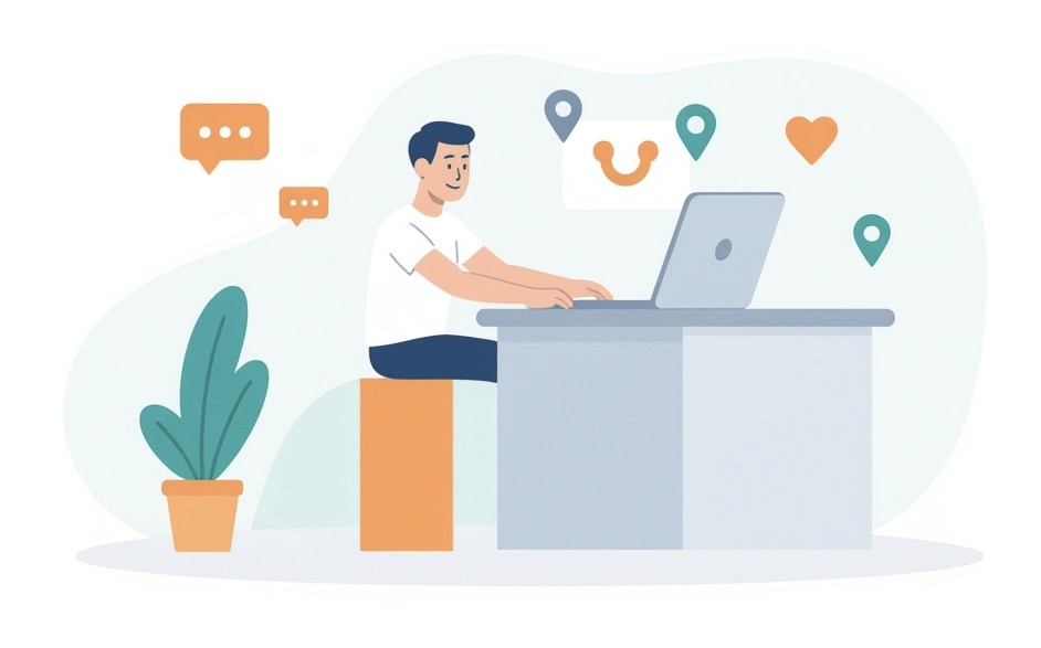 praca na komputerze klienci sprzedawca