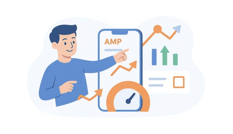 Specjalista SEO pokazuje Accelerated Mobile Pages (AMP).
