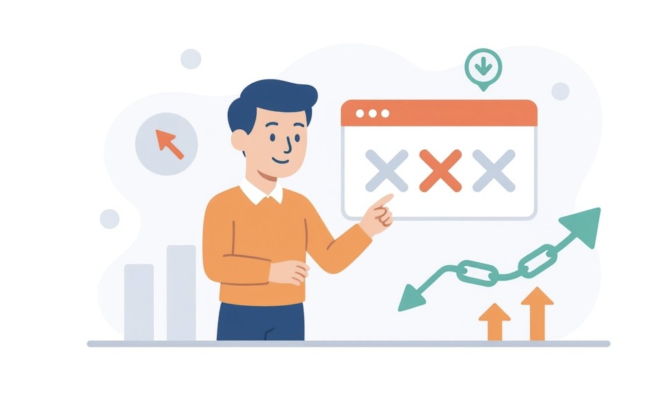 Specjalista SEO pokazuje Broken Link Building.