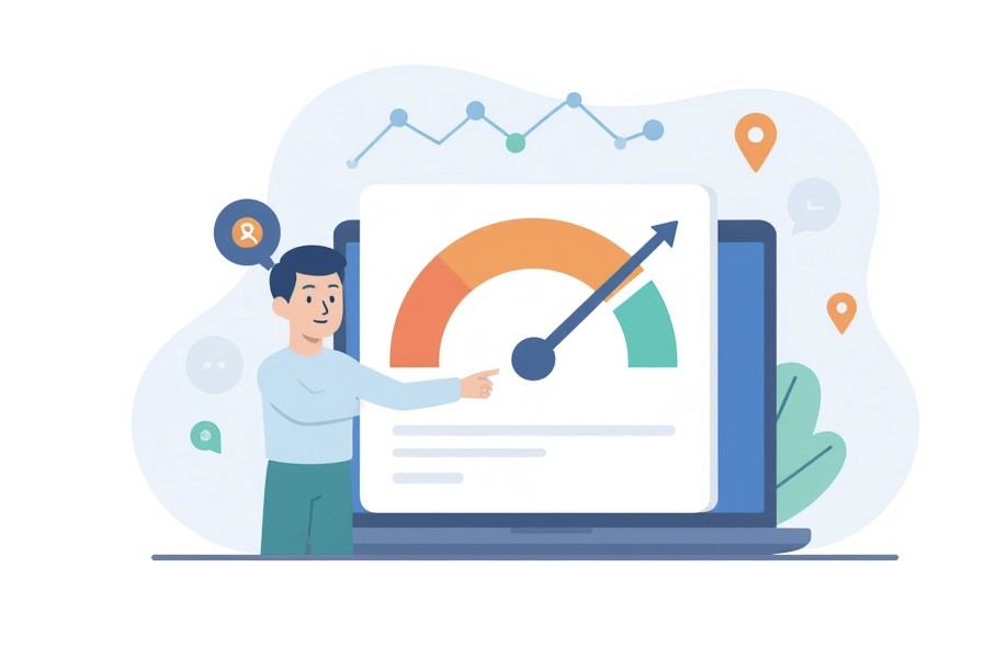 Specjalista SEO analizuje Citation Flow strony internetowej.