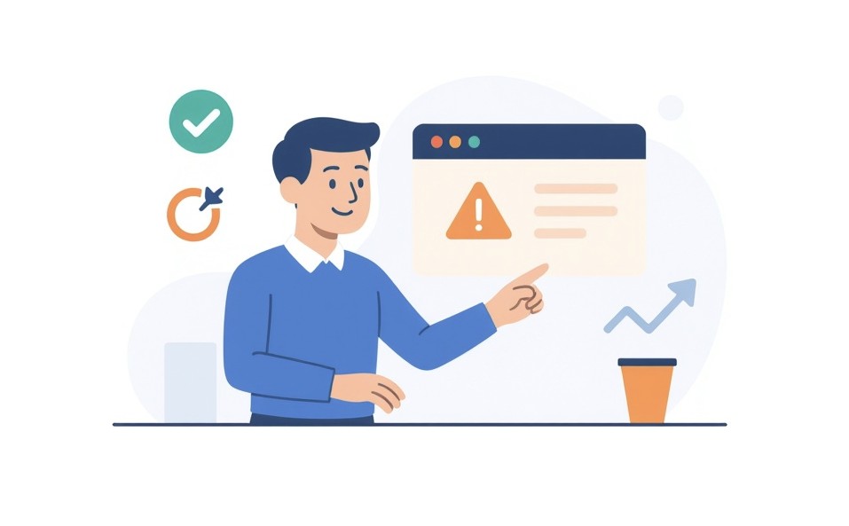 Specjalista SEO analizuje raporty pod kątem cloakingu.