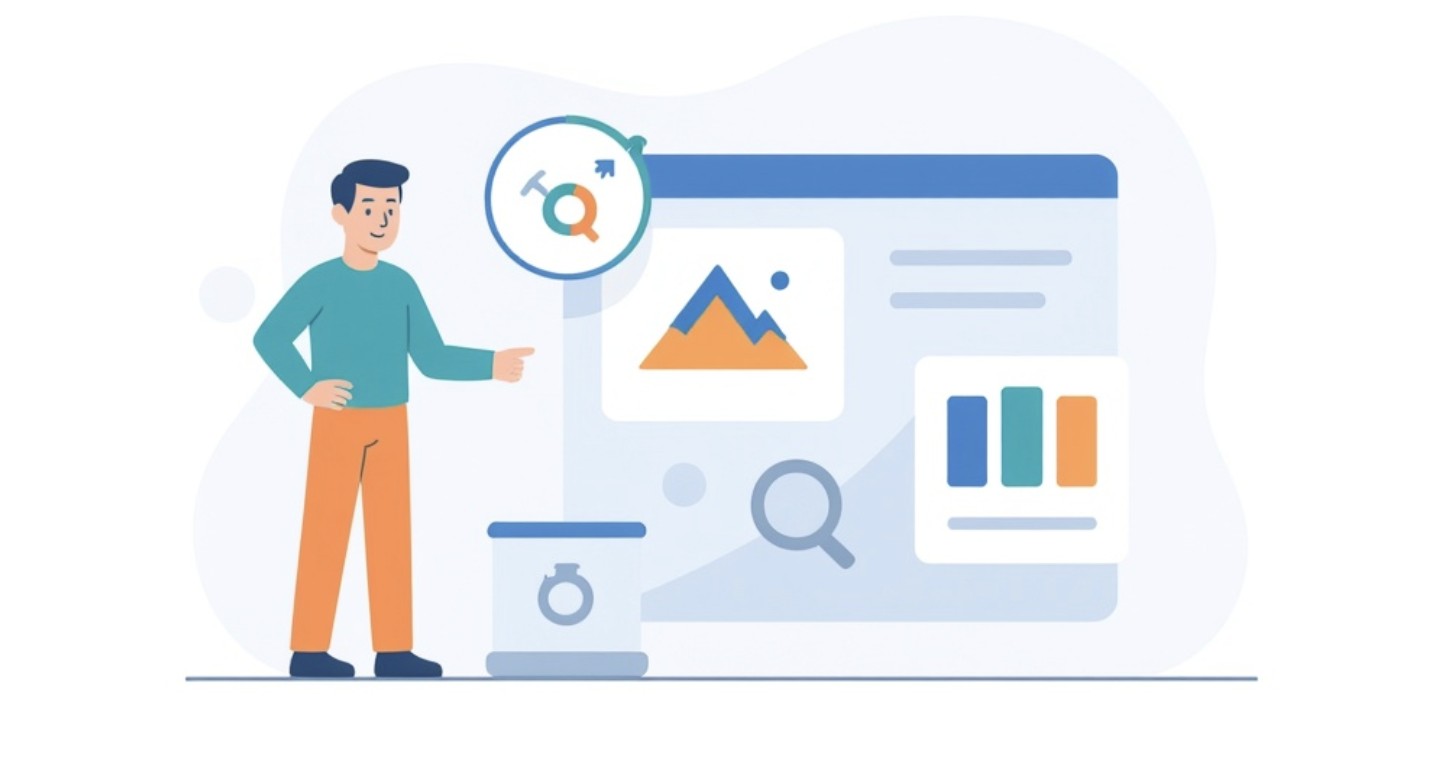 Specjalista SEO pokazuje znaczenie atrybutu ALT w SEO.