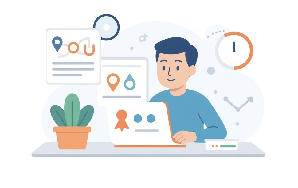 Specjalista SEO analizuje Keyword Density w treści strony.