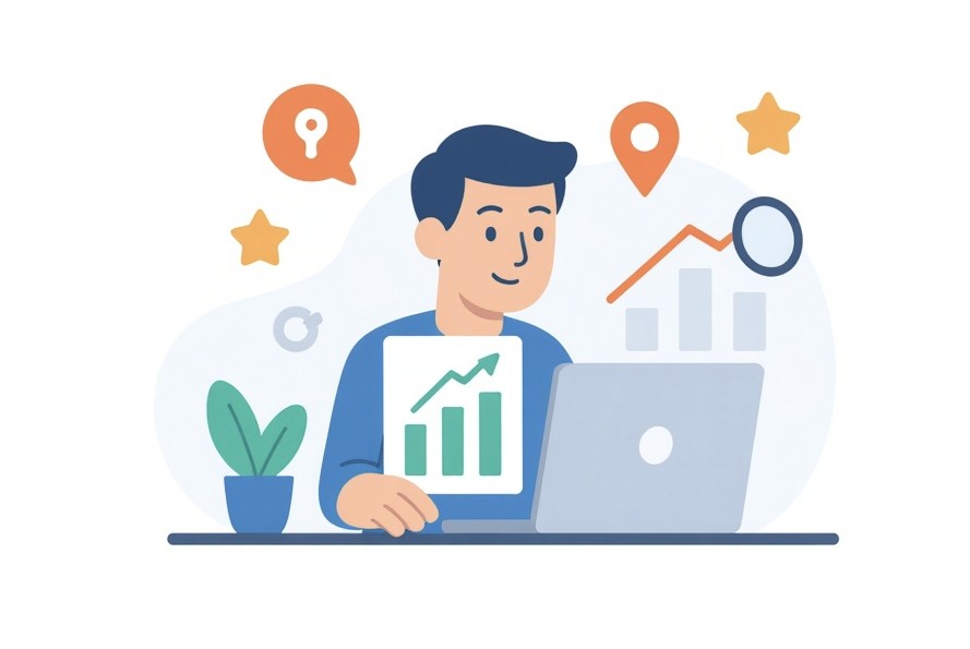 Specjalista SEO analizuje Link Popularity stron internetowych.