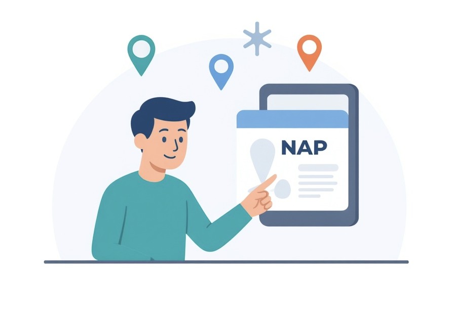 Specjalista SEO pokazuje, czym jest wizytówka NAP.