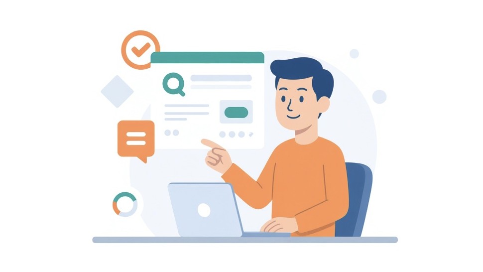 Specjalista SEO analizuje schemat FAQ na stronie.