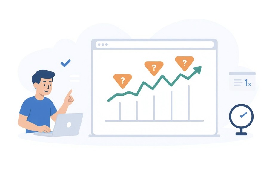 Specjalista SEO analizuje starsze i młodsze domeny pod kątem SEO.